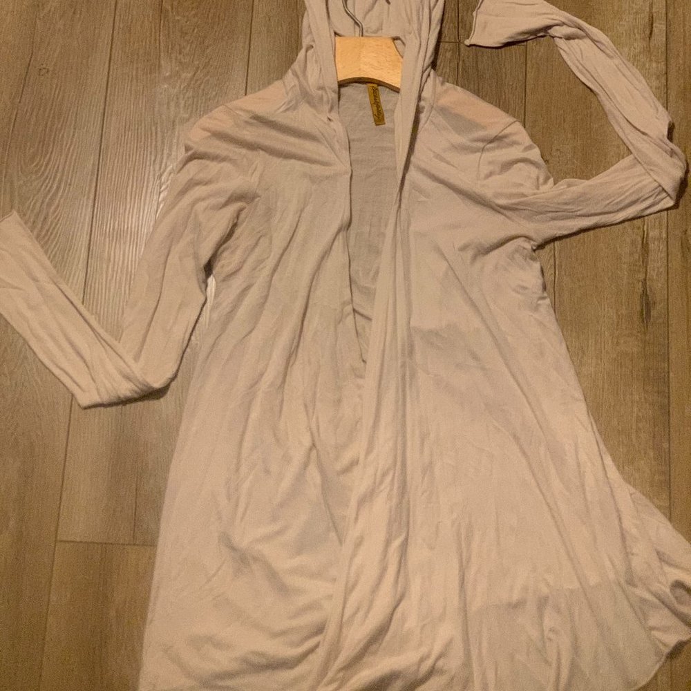 Rachel Pally Tan Lightweight Hooded Cardigan